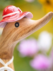 DCUK Red Floral Hat and Boots Duckling Wooden Ornament - Image 2 of 3