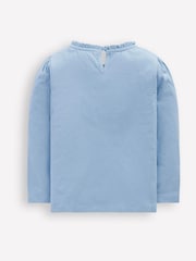 Boden Blue Frill Neck Appliqué T-shirt - Image 2 of 3