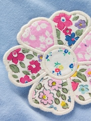 Boden Blue Frill Neck Appliqué T-shirt - Image 3 of 3