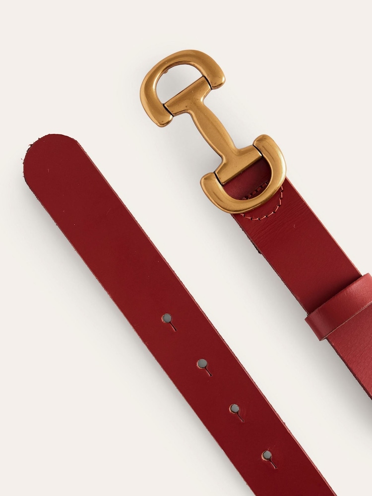 Rojo - Boden Cinturón de cuero con ribete de lazo - Imagen 3 de 3