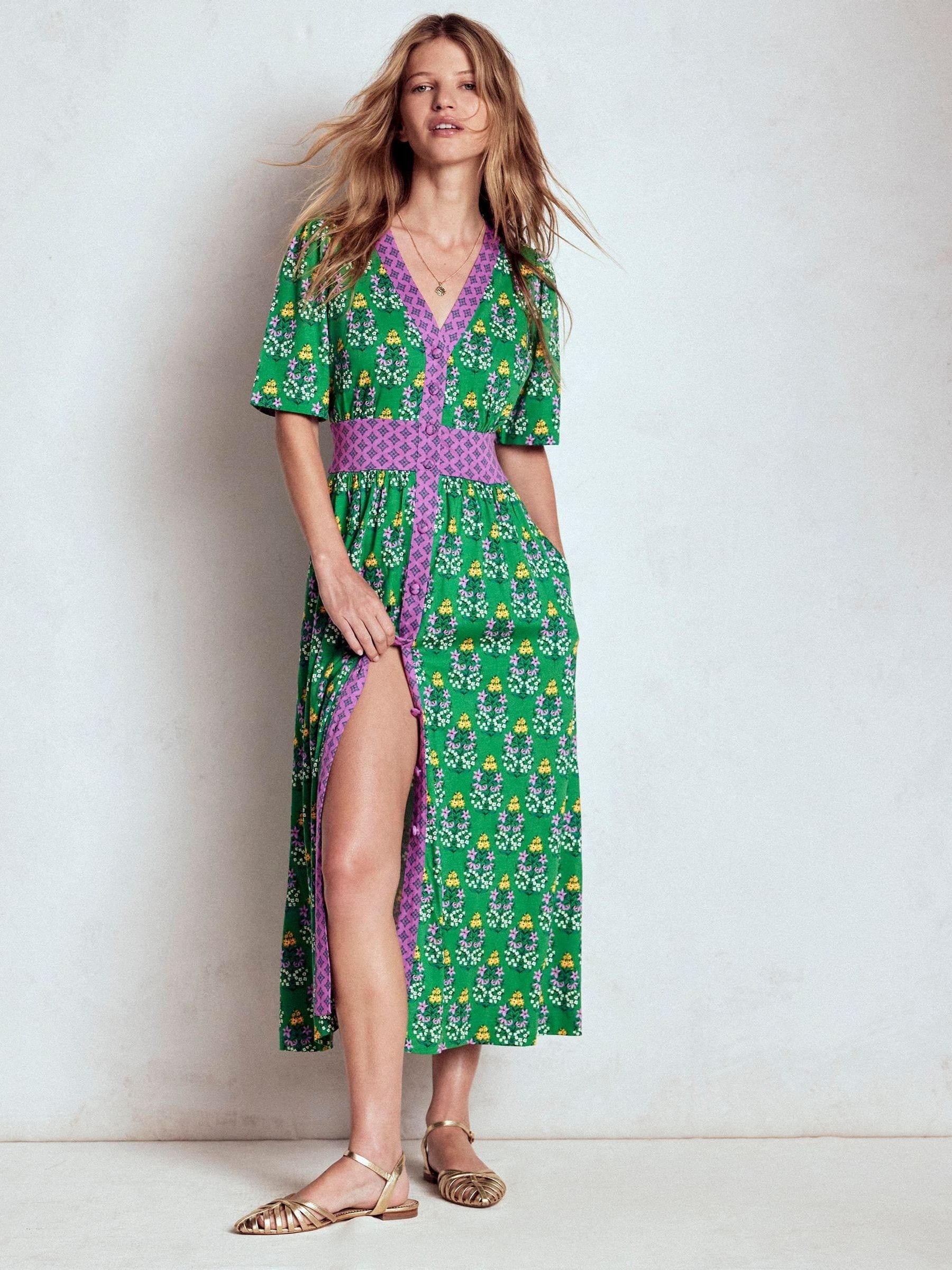 Buy Boden Green Natalia Jersey Tea Dress from Next USA