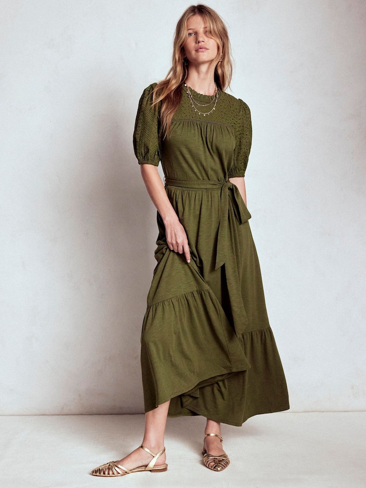 Boden Green Lorelei Broderie Jersey Dress - Image 1 of 7