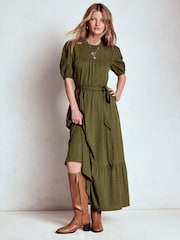 Boden Green Lorelei Broderie Jersey Dress - Image 4 of 7