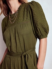 Boden Green Lorelei Broderie Jersey Dress - Image 6 of 7