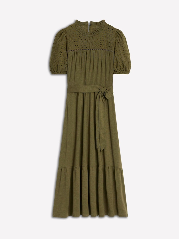 Boden Green Lorelei Broderie Jersey Dress - Image 7 of 7