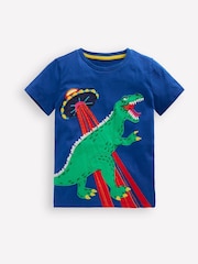 Boden Blue Short Sleeve Appliqué T-Shirt - Image 1 of 3