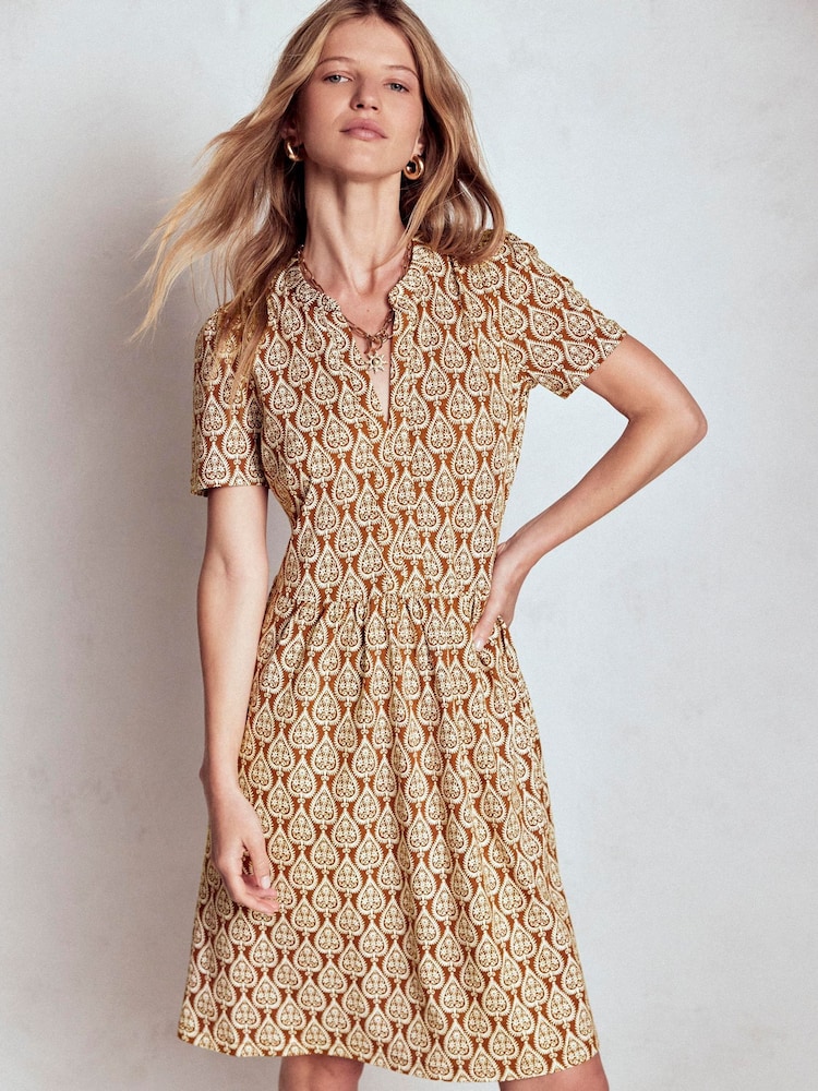 Boden Brown Naomi Short Sleeve Dress - Image 1 of 5