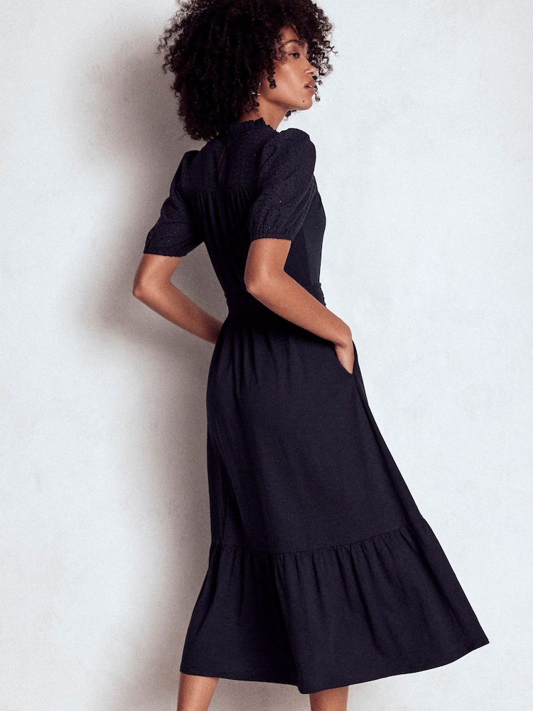 Boden Blue Lorelei Broderie Jersey Dress - Image 2 of 4