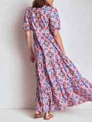 Boden Pink Tiered Poplin Maxi Dress - Image 3 of 6