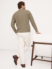 Banana Republic Green Slub Double-Knit Zig-Zag Sweatshirt - Image 2 of 4
