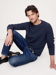 Banana Republic NavyBlue Slub Double-Knit Herringbone T-Shirt - Image 1 of 1
