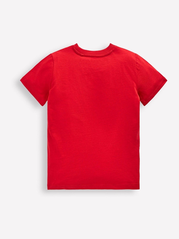 Boden Red 100% Cotton Glow In The Dark T-Shirt - Image 2 of 3