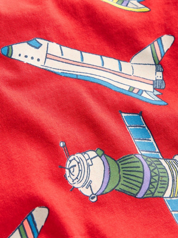 Boden Red 100% Cotton Glow In The Dark T-Shirt - Image 3 of 3