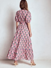 Boden Pink Christabel Cotton Midi Dress - Image 2 of 7