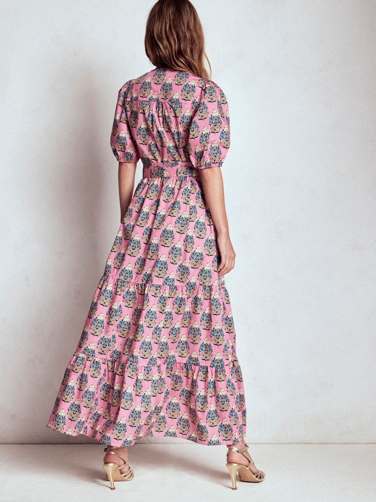 Boden Pink Christabel Cotton Midi Dress - Image 2 of 7 Boden Pink Christabel Cotton Midi Dress - Image 2 of 7