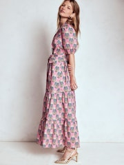 Boden Pink Christabel Cotton Midi Dress - Image 3 of 7