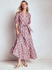Boden Pink Christabel Cotton Midi Dress - Image 4 of 7