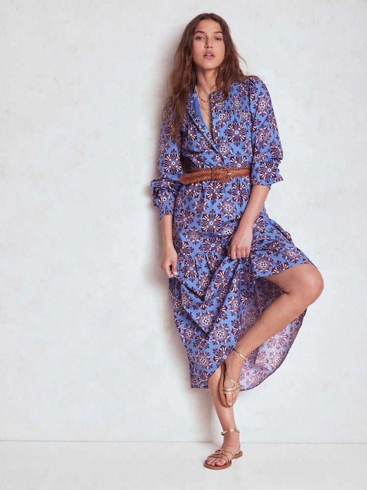 Boden Purple Cecily Cotton Midi Dress - Image 1 of 6 Boden Purple Cecily Cotton Midi Dress - Image 1 of 6