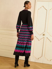 Vestido de punto a media pierna festoneado de Love & Roses - Imagen 3 de 4