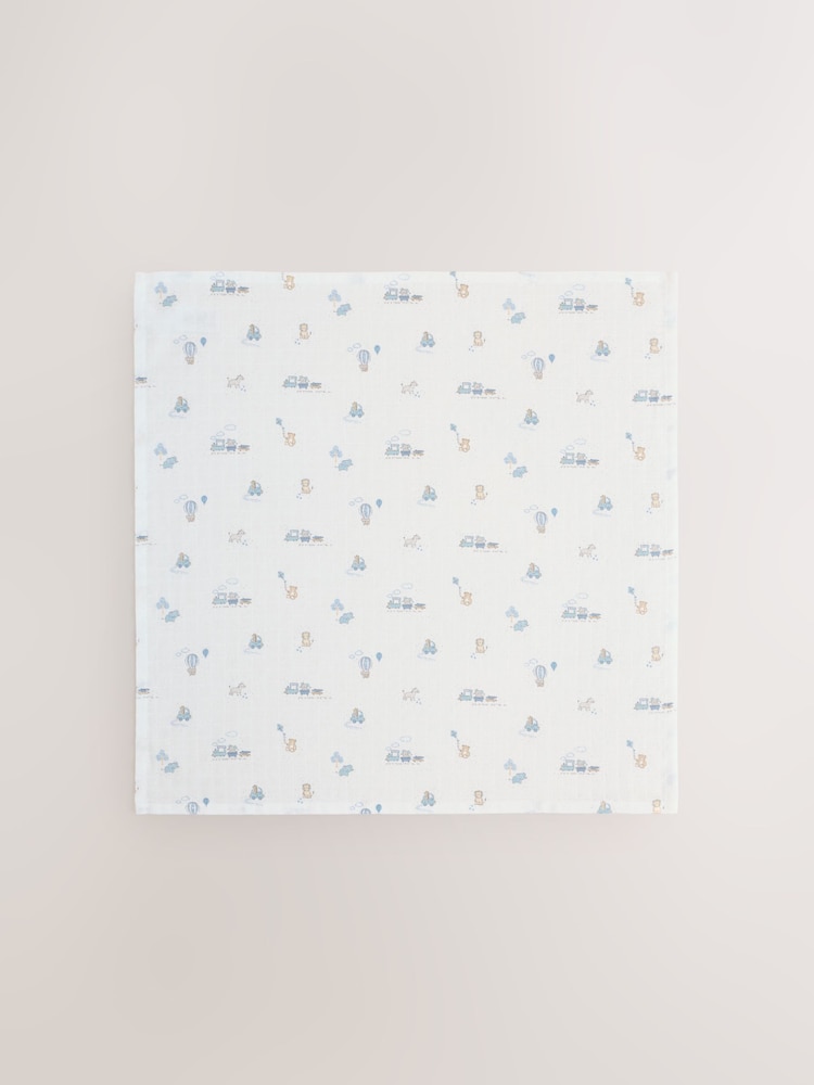 Blue Baby Muslin Cloths 4 Pack - Image 2 of 5 Blue Baby Muslin Cloths 4 Pack - Image 2 of 5