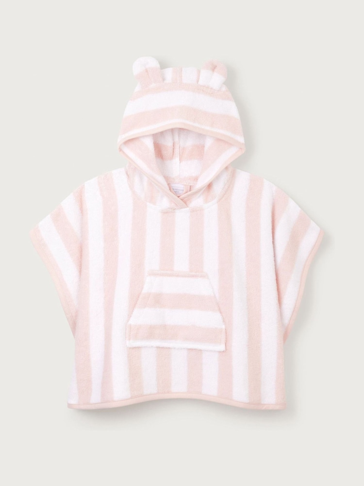 The White Company Pink Cotton Stripe Toweling Hoodie - Image 1 of 2