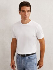 Reiss White Halo Cotton Crew-Neck T-Shirt - Image 4 of 6