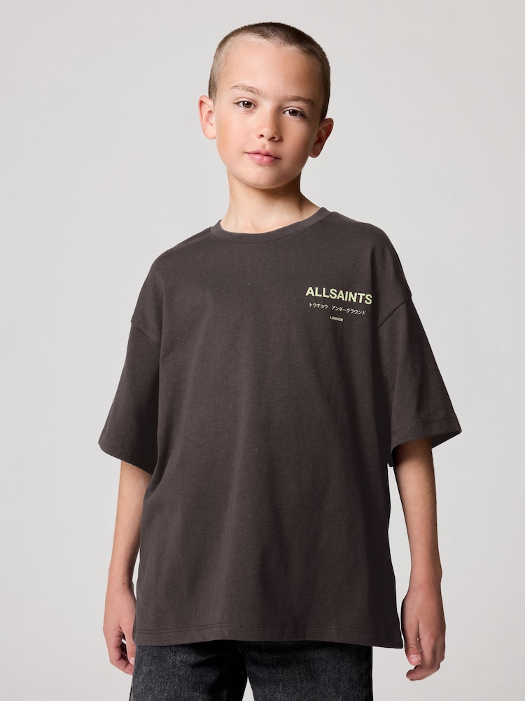 Brown/Lime - SmallSaints – übergroßes Underground-T-Shirt aus Baumwolle mit Rundhalsausschnitt - Bild 1 von 2 Brown/Lime - SmallSaints – übergroßes Underground-T-Shirt aus Baumwolle mit Rundhalsausschnitt - Bild 1 von 2
