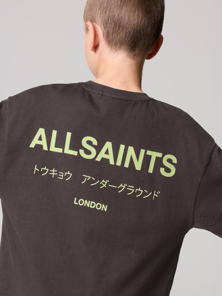 Brown/Lime - SmallSaints – übergroßes Underground-T-Shirt aus Baumwolle mit Rundhalsausschnitt - Bild 2 von 2