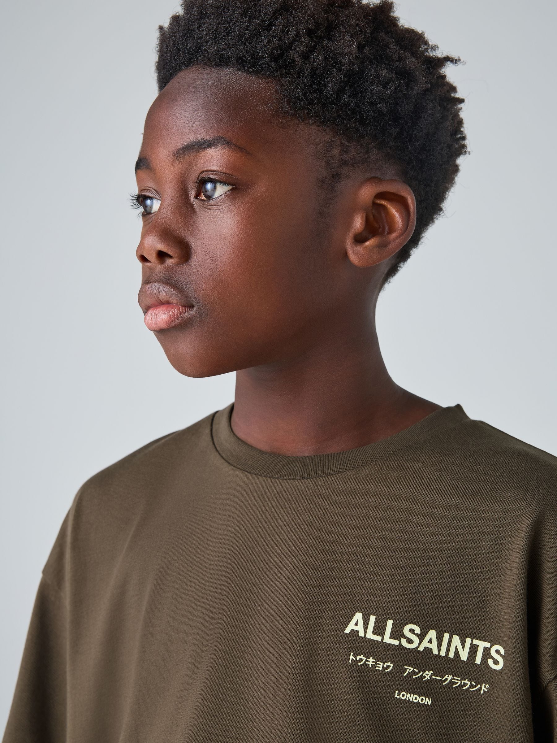 Buy smALLSAINTS Brown/Lime Oversized Underground Crew Neck Cotton