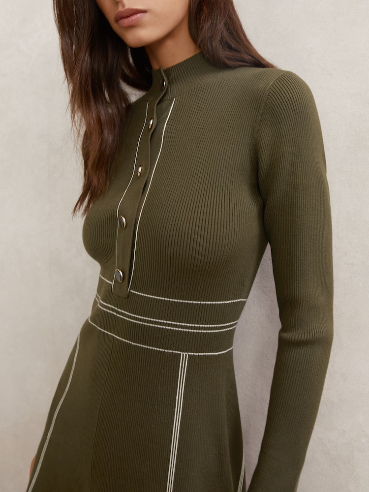 red knit sheath dress Women's Red Bell Sleeve Bodycon Sweater Dress main image 0