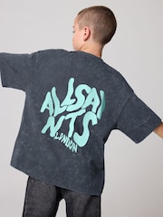 smALLSAINTS Blue Boys Oversized Orlando Logo Crew 100% Cotton T-Shirt - Image 2 of 2