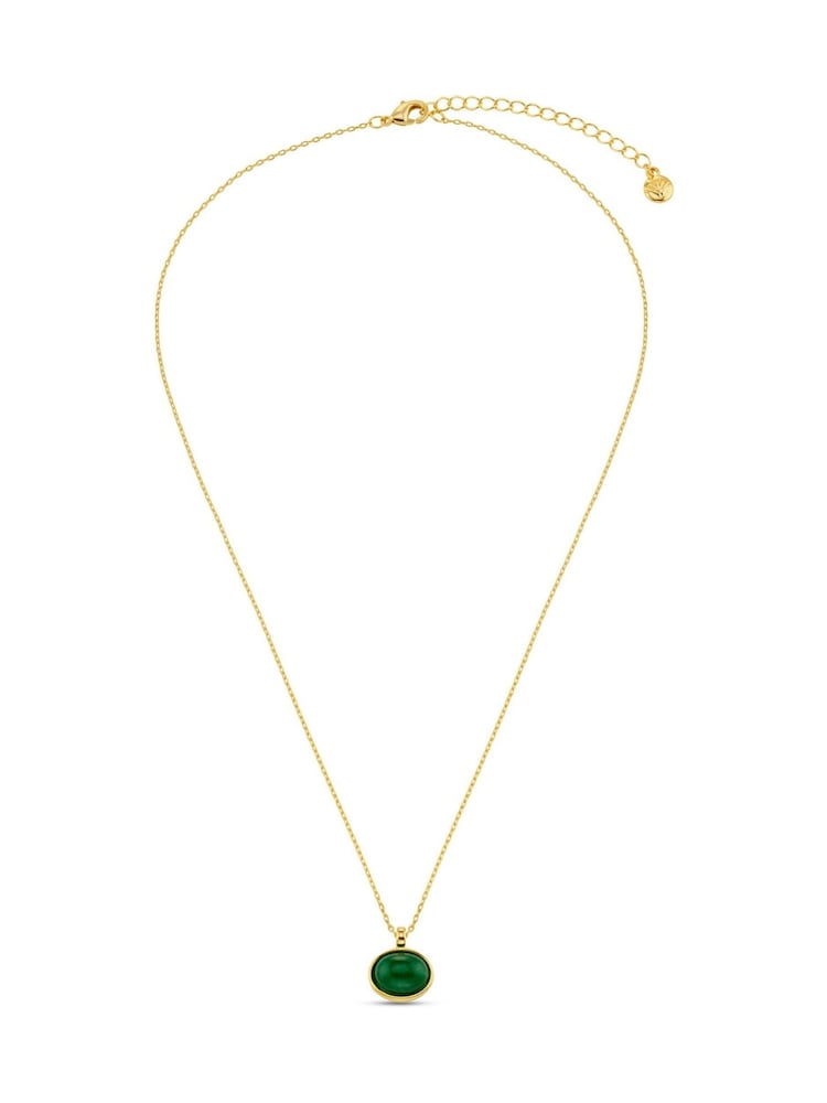 Orelia London Gold Tone Semi Precious Green Pendant Necklace - Image 1 of 2
