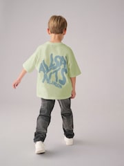 smALLSAINTS Green Boys Oversized Orlando Logo Crew 100% Cotton T-Shirt - Image 2 of 2