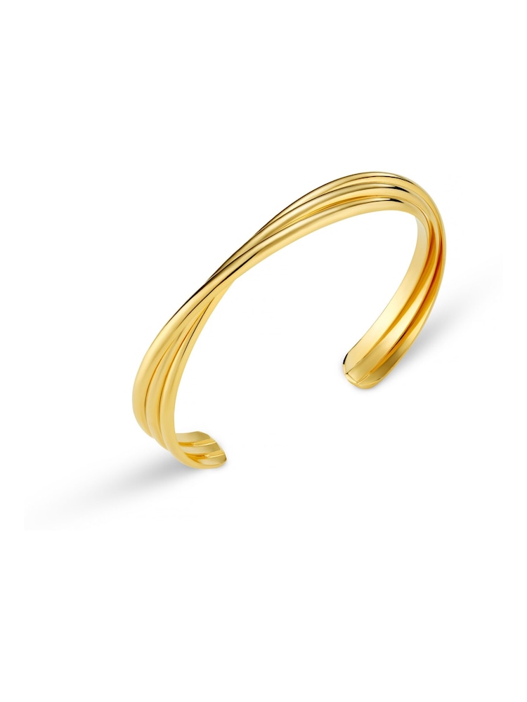 Orelia London Gold Tone Interlocking Open Bangle - Image 2 of 2 Orelia London Gold Tone Interlocking Open Bangle - Image 2 of 2