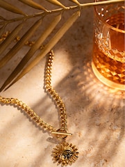 Orelia London Gold Tone Molten Sun & T-Bar Necklace - Image 1 of 3