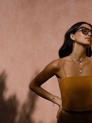 Orelia London Gold Tone Molten Sun & T-Bar Necklace - Image 2 of 3