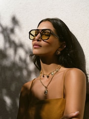 Orelia London Gold Tone Molten Sun & T-Bar Necklace - Image 3 of 3