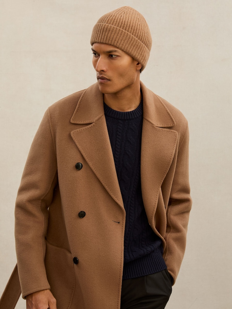 Atelier Oatmeal Guernsey Atelier 100% Cashmere Rib-Knit Beanie - Image 5 of 5 Atelier Oatmeal Guernsey Atelier 100% Cashmere Rib-Knit Beanie - Image 5 of 5