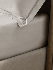 Grey Silver N. Premium 600 Thread Count Sateen Extra Deep Fitted Sheet - Image 2 of 2