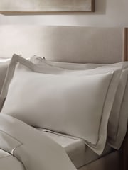 Set of 2 Grey Silver N. Premium 600 Thread Count Sateen Pillowcases - Image 2 of 3
