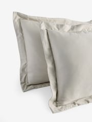 Set of 2 Grey Silver N. Premium 600 Thread Count Sateen Pillowcases - Image 3 of 3