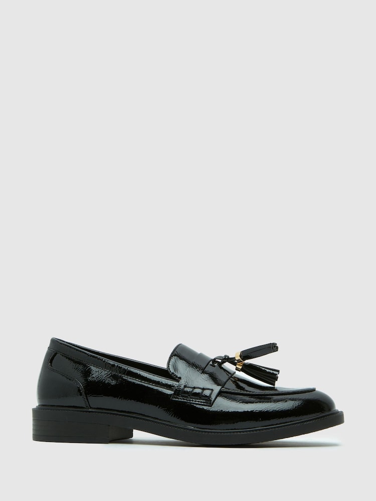 Schuh Layne Patent Tassel Black Loafers - Image 1 of 1