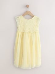 Buttermilk Yellow Mesh Flower Girl Dress (3-16yrs) - Image 4 of 8