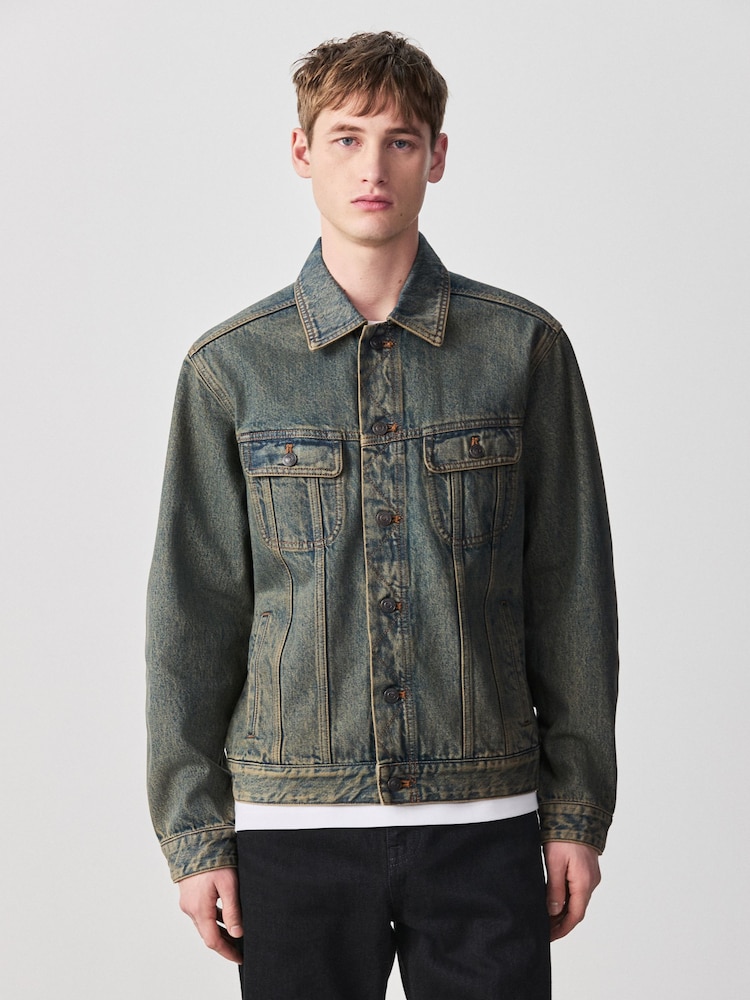 Brown Denim Button Through Jacket - Image 1 of 12