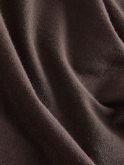 Chocolate Brown Embellished Neck Chain Short Sleeve Crew Neck T-Shirt - Image 9 of 9