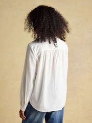 Joules Melanie White Ruffle Collar Long Sleeve Blouse - Image 2 of 7
