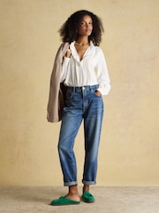 Joules Melanie White Ruffle Collar Long Sleeve Blouse - Image 6 of 7