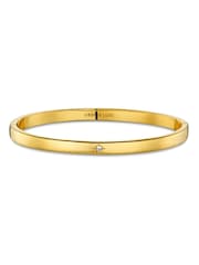 Orelia Luxe Gold Tone Luxe Crystal Starburst Hinged Bangle - Image 1 of 1