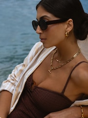 Orelia Luxe Flat Snake Chain Necklace - Image 3 of 4