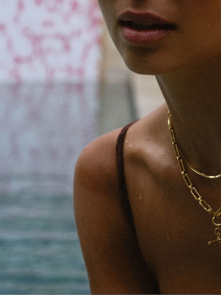 Orelia Luxe Flat Snake Chain Necklace - Image 4 of 4